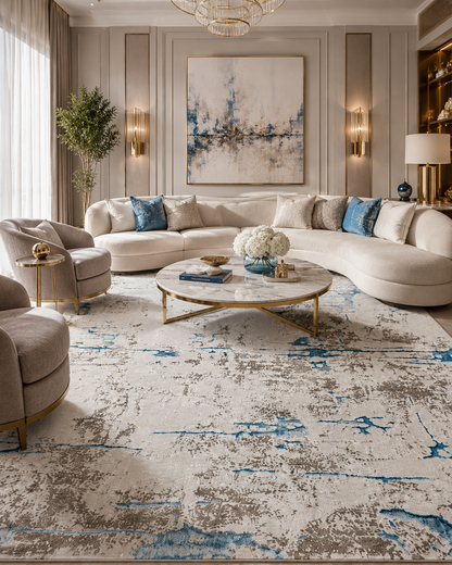 LUXURY 695A BEIGE AZUL | ALFOMBRA