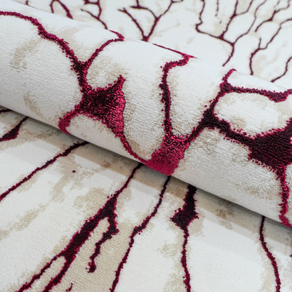 LUXURY 550A BEIGE ROJO | ALFOMBRA