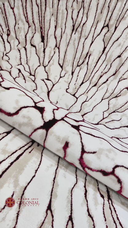 LUXURY 550A BEIGE ROJO | ALFOMBRA